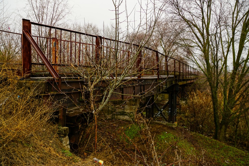 Мост через Кагальник построенный из платформ бронепоезда