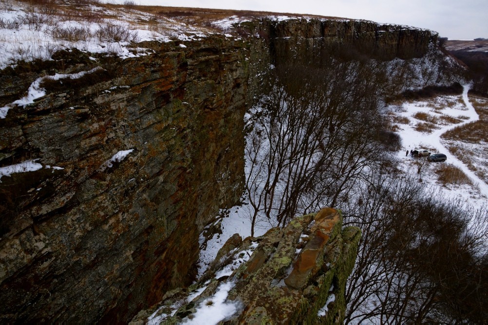 Дальние скалы, Садковские скалы, Зайцевские скалы. Зимой на берегу Кундрючьей