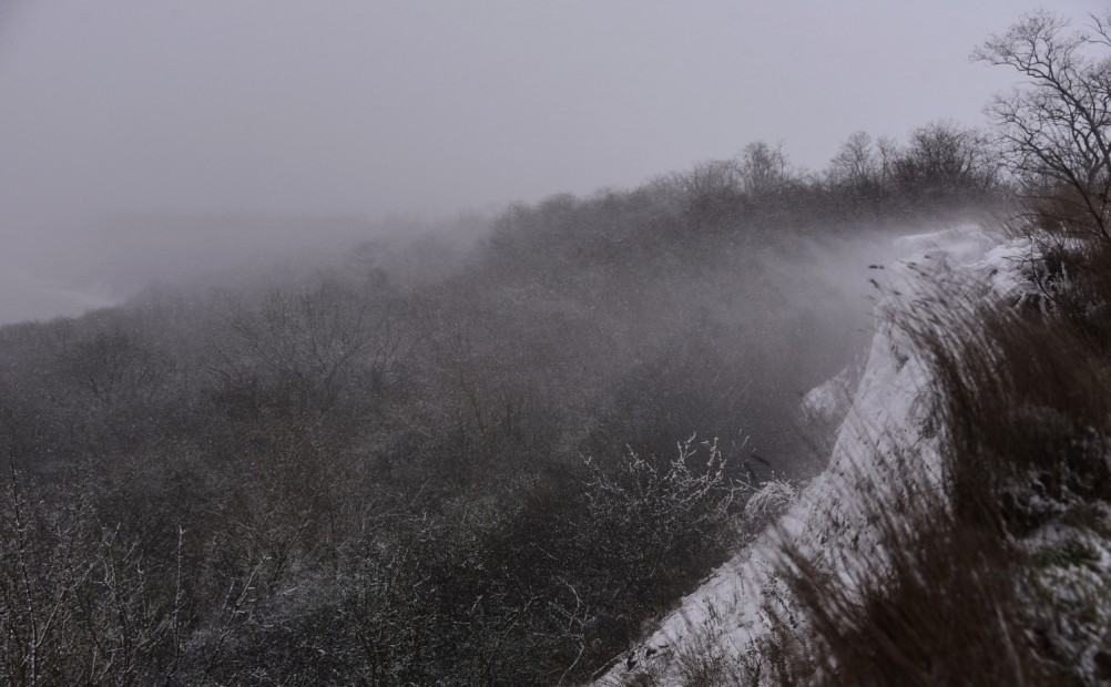 Метель в Таганрогском заливе у Займо-Обрыв, Маргаритово, Семибалках и Чумбур-косе