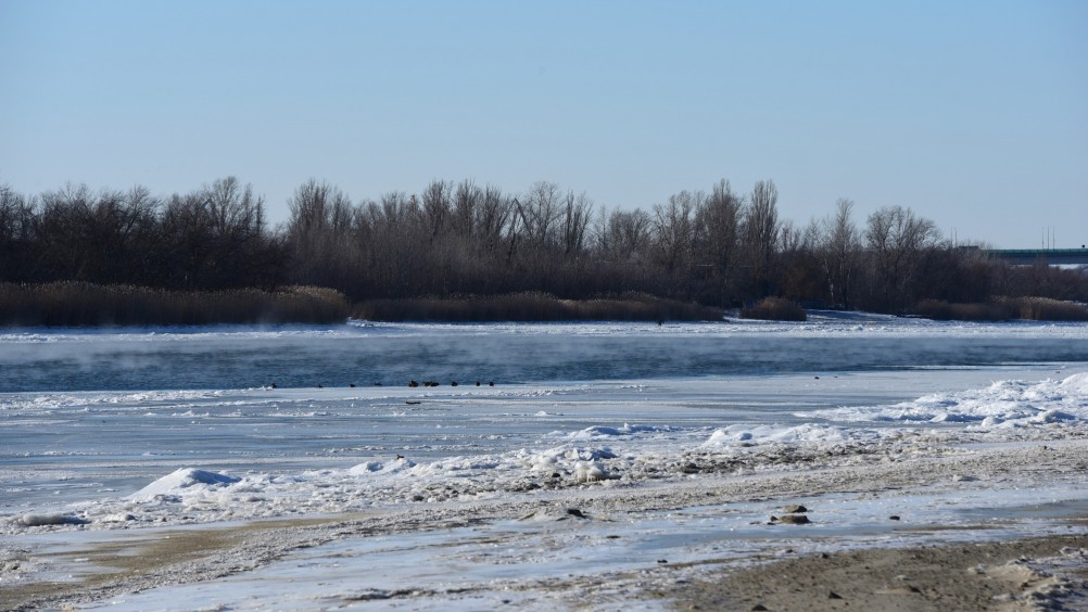 Стрелка Дона и Аксая в Крещенские морозы