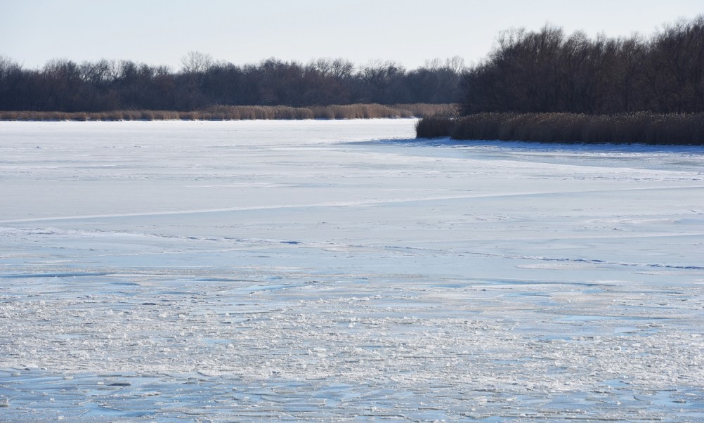 Стрелка Дона и Аксая в Крещенские морозы