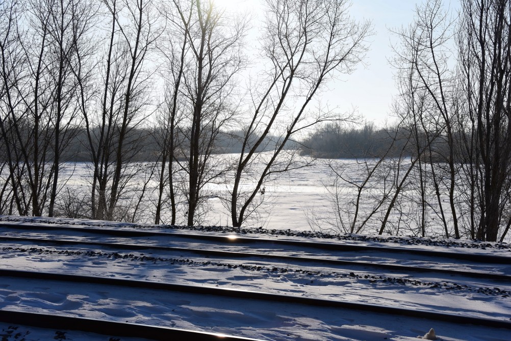 Стрелка Дона и Аксая в самый холодный день в году