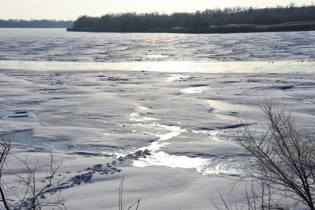 Стрелка Дона и Аксая в самый холодный день в году