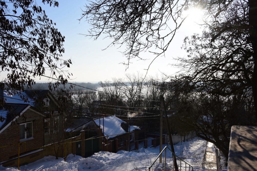 Стрелка Дона и Аксая в самый холодный день в году