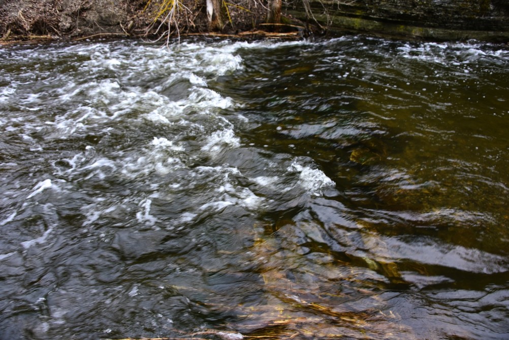 Гребля у скалы на реке Быстрой