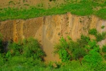 Памятник природы "Обнажение горных пород", Каменно-угольный период, Железная дорога Лихая - Изварино