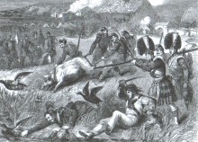 Оборона Таганрога, Крымская война, Продотряд союзников в окрестностях Керчи. В «соревновании» принимают участие: английские солдаты, французские егеря, шотландские горцы и английские матросы.