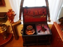 Город Городец на Волге. Музей самоваров. Дорожный самовар.