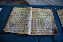 Экспозиция посвященная образованию в Атаманском дворце в Старочеркасской. Прописи.