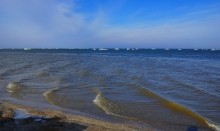 Чумбур-Коса, ледяной прибой