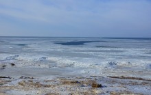 Чумбур-Коса, льды и торосы