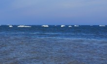 Чумбур-Коса, льды и торосы