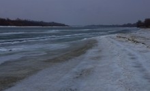 Дон у Багаевской, оттепель в феврале.