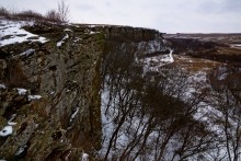 Дальние скалы, Садковские скалы, Зайцевские скалы. Зимой на берегу Кундрючьей