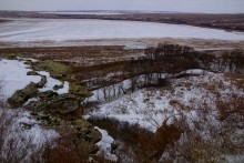 Дальние скалы, Садковские скалы, Зайцевские скалы. Зимой на берегу Кундрючьей