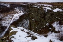 Дальние скалы, Садковские скалы, Зайцевские скалы. Зимой на берегу Кундрючьей