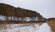 Дальние скалы, Садковские скалы, Зайцевские скалы. Зимой на берегу Кундрючьей