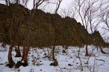 Дальние скалы, Садковские скалы, Зайцевские скалы. Зимой на берегу Кундрючьей