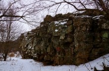 Дальние скалы, Садковские скалы, Зайцевские скалы. Зимой на берегу Кундрючьей