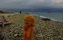 Февральский шторм на Суджук-косе в Новороссийске