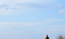 Глиняные скалы на Северском Донце и окопы над рекой.