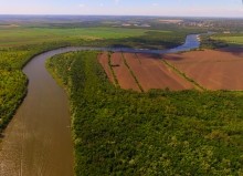 Место слияния Дона и Северского Донца у островов Куркин и Чебачий.