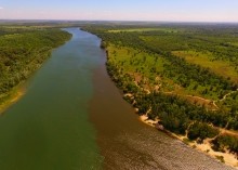 Место слияния Дона и Северского Донца у островов Куркин и Чебачий.