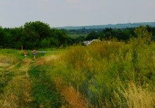 Белокаменная церковь Божией Матери Одигитрии в имении помещиков Карповых на обрывистых берегах реки Быстрой.