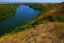 Горы у хутора Хоботок на Северском Донце