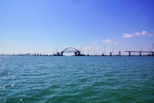 Строительство Крымского моста в Керчи