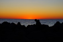 Ловля бычка на Ейской косе, на закате солнца.