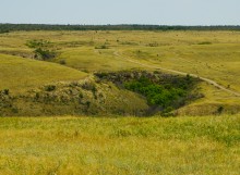 Горная страна на берегу Северского Донца у хутора Дядин.