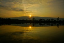 Закат над дамбой Ростовского моря