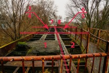 Мост через Кагальник построенный из платформ бронепоезда