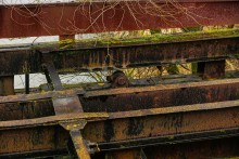 Мост через Кагальник построенный из платформ бронепоезда