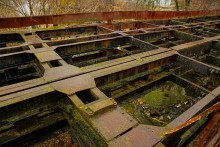 Мост через Кагальник построенный из платформ бронепоезда