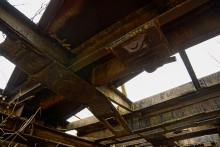 Мост через Кагальник построенный из платформ бронепоезда