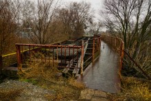 Мост через Кагальник построенный из платформ бронепоезда