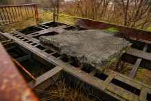 Мост через Кагальник построенный из платформ бронепоезда