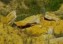 Меловые и песчаные горы у реки Глубокой в Каменском районе и находки зубов древних акул