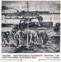 Строительство ростовской набережной в 1949 г.