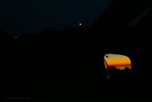 Закат в Семибалках у глиняных обрывов на берегу Азовского моря.