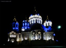 Ночная подсветка Новочеркасского Вознесенского собора