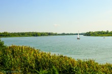 Песчаная буря над пляжами острова Межонка