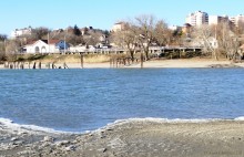 Песчаная буря над пляжами острова Межонка