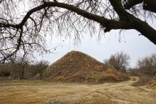 Песчаные сосульки на берегу Таганрогского залива во время ветрового нагона воды