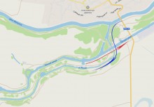 Пересечение протока Аксай и тёплого канала у станицы Бессергеневской