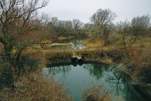 Пересечение протока Аксай и тёплого канала у станицы Бессергеневской