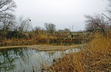 Пересечение протока Аксай и тёплого канала у станицы Бессергеневской