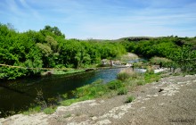 Висячий мост над рекой Кундрючьей в хуторе Голубинка
